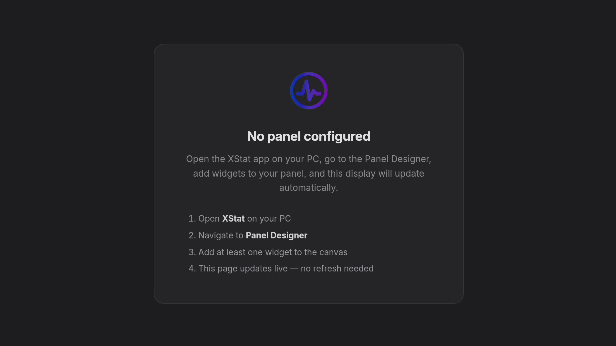 XStat Android companion splash screen